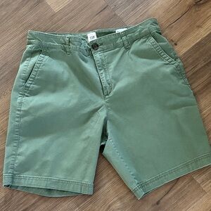 GAP Olive Green Flat-Front Chino Shorts